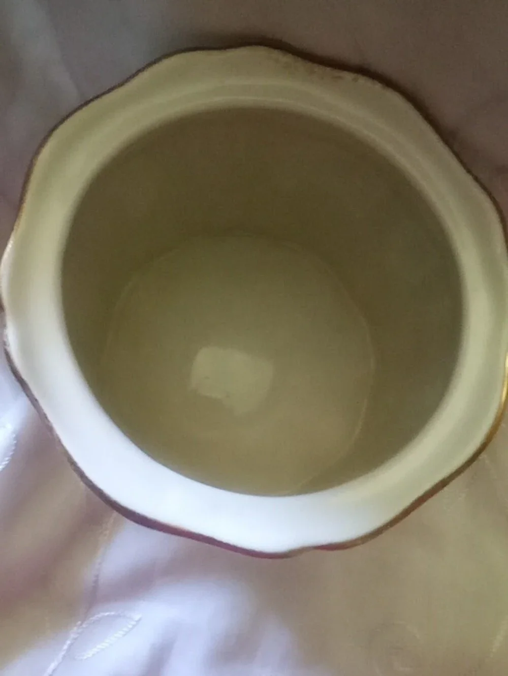 vintage house of webster biscuit jar with Gold Trim